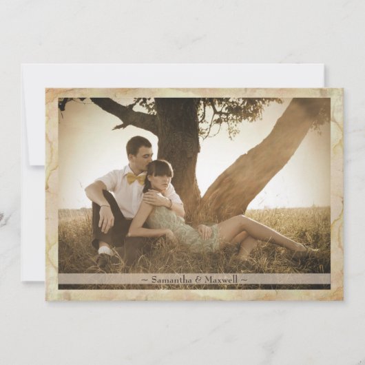 Rustic Wedding Invitation, foto Kaart (Voorkant)