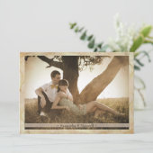 Rustic Wedding Invitation, foto Kaart (Staand voorkant)