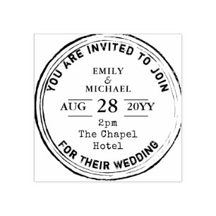 Rustic Wedding Invitation INK Stamp Trending 2018 Rubberstempel