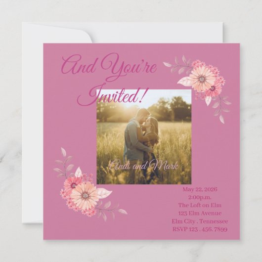 Rustic Wedding Invitation Kaart (Achterkant)