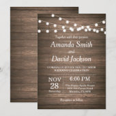 Rustic Wedding Invitation Wood Land  Kaart (Voorkant / Achterkant)
