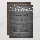 Rustic Wedding Invitation Wood Land  Kaart (Voorkant / Achterkant)