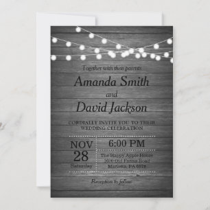 Rustic Wedding Invitation Wood Land  Kaart