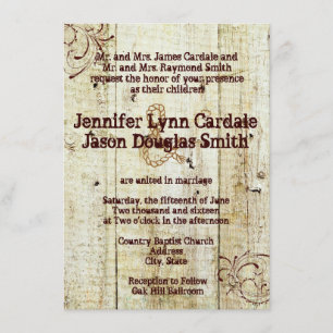 Rustic Wedding Invitations Barn Wood Kaart