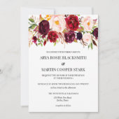Rustic Wedding Invitations, Bourgogne, hout Kaart (Voorkant)