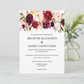 Rustic Wedding Invitations, Bourgogne, hout Kaart (Staand voorkant)