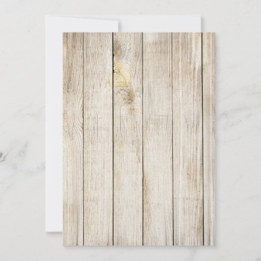 Rustic Wedding Invitations, Bourgogne, hout Kaart (Achterkant)