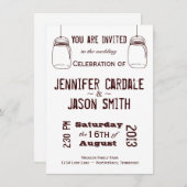 Rustic Wedding Invitations Country Mason Jars Kaart (Voorkant / Achterkant)