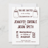 Rustic Wedding Invitations Country Mason Jars Kaart (Voorkant)