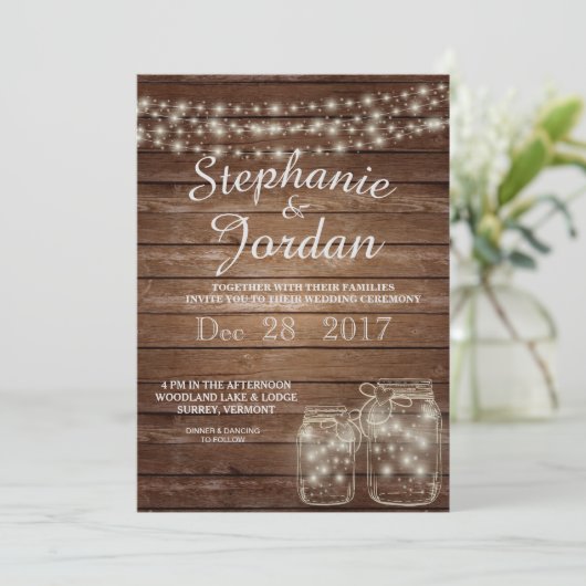 Rustic Wedding Invitations Kaart (Staand voorkant)