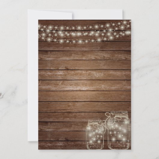 Rustic Wedding Invitations Kaart (Achterkant)