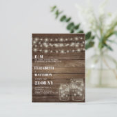Rustic Wedding Invitations Mason Jars Lights (Staand voorkant)