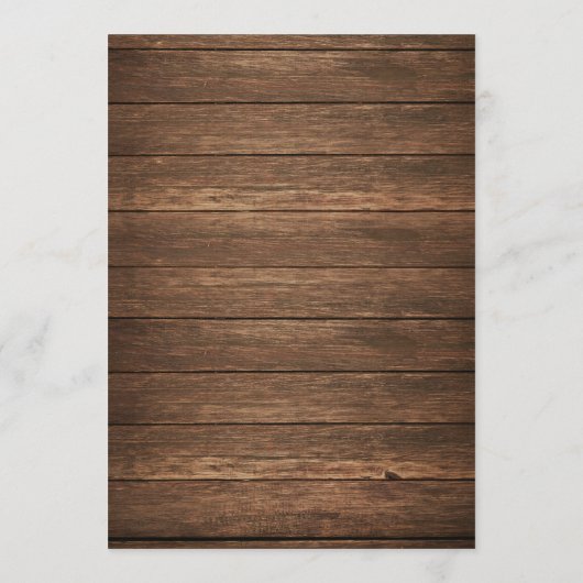 Rustic Wedding Itinerary - Wedding Welcome Letter Programmakaart (Achterkant)