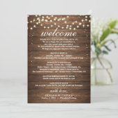 Rustic Wedding Itinerary - Wedding Welcome Letter Programmakaart (Staand voorkant)