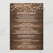 Rustic Wedding Itinerary - Wedding Welcome Letter Programmakaart (Voorkant)