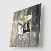 Rustic Wedding Jubileum Foto SGEHood Vierkante Klok (Hoek)