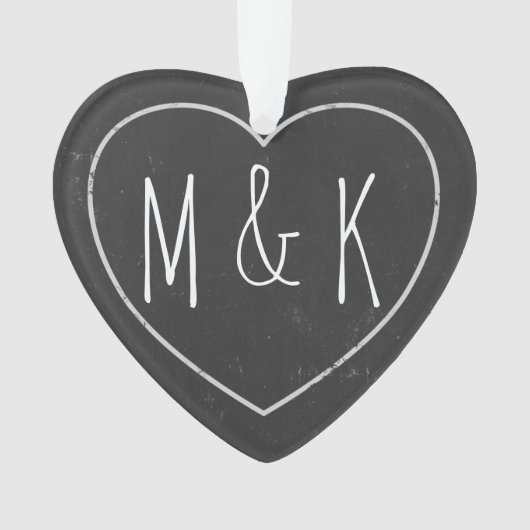 Rustic Wedding Jubileum Heart Ornament (voorkant)