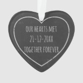 Rustic Wedding Jubileum Heart Ornament (achterkant)
