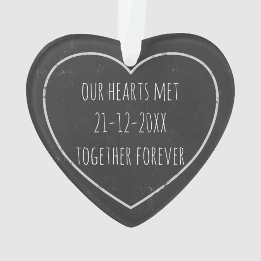 Rustic Wedding Jubileum Heart Ornament (achterkant)