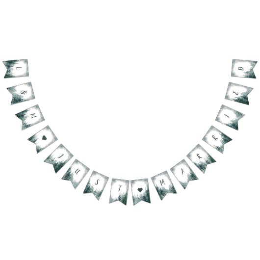 Rustic Wedding Just Married Bunting Banner (Alle)