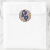 Rustic Wedding | Kraft Monogram Envelope Seal Ronde Sticker (Tas)