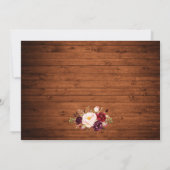 Rustic Wedding Lace Burgundy Floral Save the Date (Achterkant)