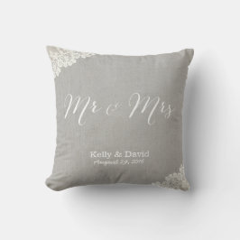 Rustic Wedding Lace & Linen Mr & Mrs. Kussen