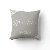 Rustic Wedding Lace & Linen Mr & Mrs.