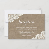 Rustic Wedding Laced Burlap Kaart (Voorkant)