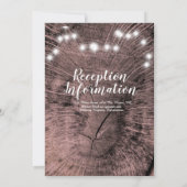 Rustic Wedding Log Lights Elegant Script Kaart (Achterkant)