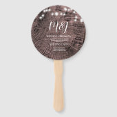 Rustic Wedding Log Lights Wedding Program Handje F Handwaaier (Achterkant)