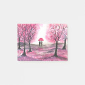 Rustic wedding love couple cherry blossoms tree post-it® notes (Voorkant)