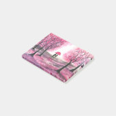 Rustic wedding love couple cherry blossoms tree post-it® notes (Schuin)