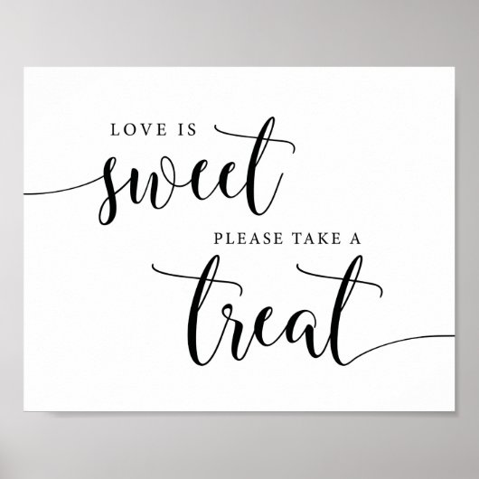 Rustic Wedding Love is Sweet Treat Sign Poster (Voorkant)