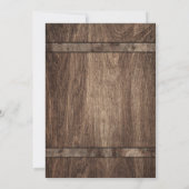 Rustic Wedding Love Sign Lantern & String Lights Kaart (Achterkant)