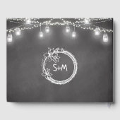 Rustic Wedding Mason Jar Black Guest Book Gastenboek (Achterkant)