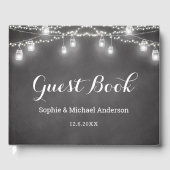 Rustic Wedding Mason Jar Black Guest Book Gastenboek (Voorkant)