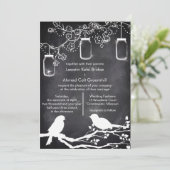 Rustic Wedding Mason Jar Chalkboard Lovevogels Kaart (Staand voorkant)