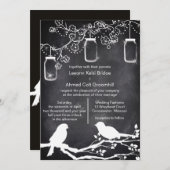 Rustic Wedding Mason Jar Chalkboard Lovevogels Kaart (Voorkant / Achterkant)