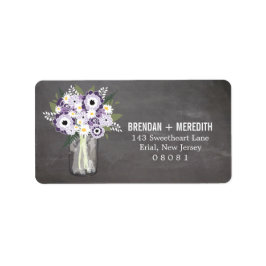 Rustic Wedding Mason Jar en Floral Etiket