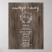 Rustic Wedding Menu Sign - Wooden look Poster (Voorkant)