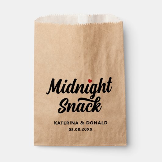 Rustic Wedding Midnight Snack Kraft Favor Bag Bedankzakje (Voorkant)