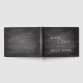 Rustic Wedding Monogram | eenvoudig schoolbord Gastenboek (Volledig)