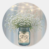 Rustic Wedding Monogram Favoriete Sticker (Voorkant)