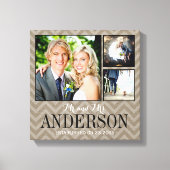 Rustic Wedding Monogram Foto Collage Canvas (Voorkant)