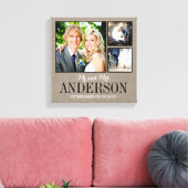 Rustic Wedding Monogram Foto Collage Canvas Afdruk (Insitu (Woonkamer))