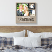 Rustic Wedding Monogram Foto Collage Canvas Afdruk (Insitu (Slaapkamer))
