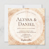 Rustic Wedding Natural Wood plakken Aangepast Magnetische Uitnodiging (Voorkant)