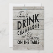 Rustic Wedding nodigt tijd uit om Champagne te Dri Kaart (Voorkant)