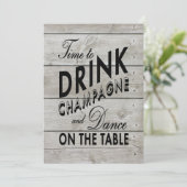 Rustic Wedding nodigt tijd uit om Champagne te Dri Kaart (Staand voorkant)